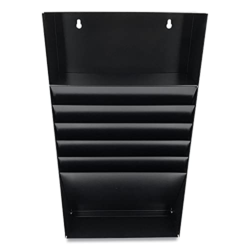 Huron Stationery Holder For Desk and Drawer 5 Slot, Black Steel