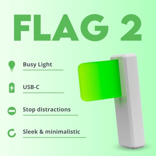 Flag 2 ? 2nd Gen LED Busy Light ? Status & Availability Indicator for Office ? Avoid Workplace Distractions and Boost Productivity (Black)