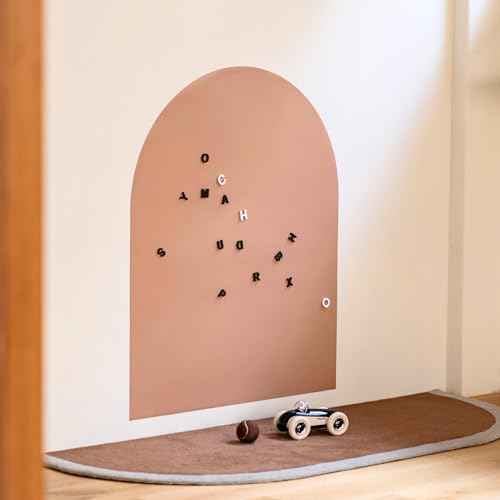Magnetic Wall Decal Chalkboard for Kids CPC Certified Magnet Toy Arch Contact Paper for Wall Sticker Peel and Stick Self Adhesive Blackboard Home Decor Schooling (Milk Tea)
