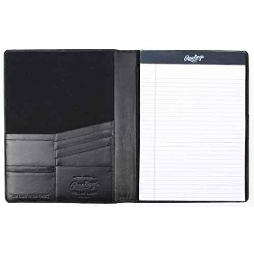 Rawlings Leather Baseball Stitch Padfolio, Black