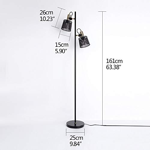 Newrays 2-Way Industrial Retro Iron Metal Mesh Floor Lamps with Adjustable Switch Plug-in for Living Room Bedroom Office