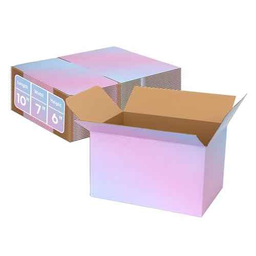 10x7x6 Medium Shipping Boxes, 30 Pack Purple Cardboard Mailer Box, Gift Boxes for Packaging Small Business