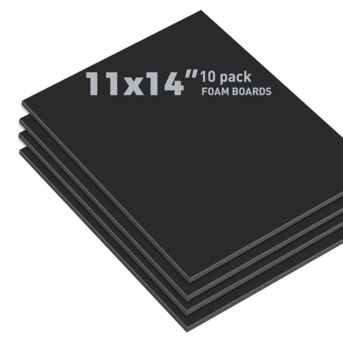 11x14 Black Foam Boards Pack of 10 - 3/16 Inch Thick - Golden State Art