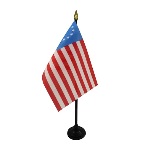 AZ FLAG Betsy Ross US Table Flag 4x6 in 100D Polyester with Plastic Base - Variance