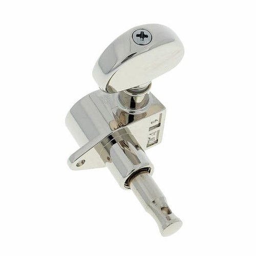 Grover 102N ROTOMATICS Guitar Tuners Tuning Machine Set 3+3 Nickel Keys Kidney Button 14:1 Gears for Acoustic or Electric with Tonebird Dunlop Polish Cloth Bundle