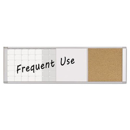 MasterVision XA429993700 Magnetic Calendar Combo Board, 48 x 18, Aluminum Frame