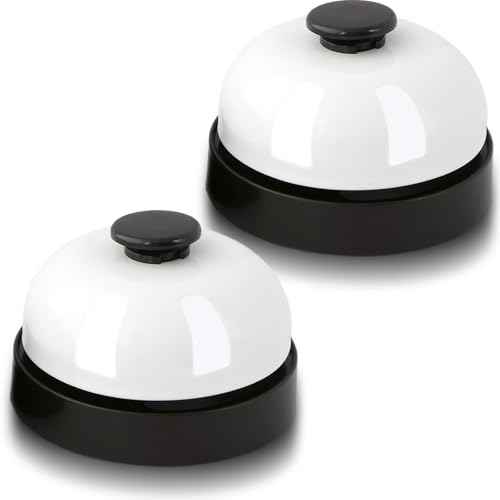 2 PCS Small Call Bell, 2.56 Inch Service Bell, Ring Bell for Service, Dinner Bell, Counter Bell, Desk Bell for Trivia Games, Bells for Dog Training