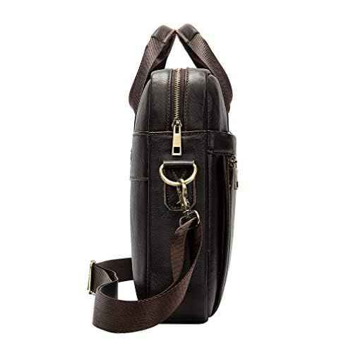 Hebetag Small Leather Shoulder Bag Crossbody Pack for Men Outdoor Travel Business