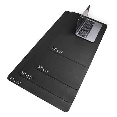 Vine Creations Leather Desk Mat Large 36" x 20", Desk Protector Mat, PU Leather Desk Pad, Non-Slip Large Mouse Pad, Desk Blotter, Desk Pads on Top of Desks, Home Office Desk Matt for Desktop (Black)