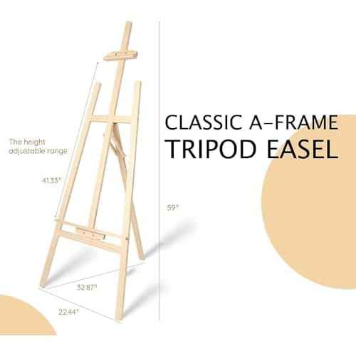 Wooden Painting Easel Stand, Adjustable£¦Folds Flat for Storage, Ideal for Painting, Office Presentations, Posters, Signage