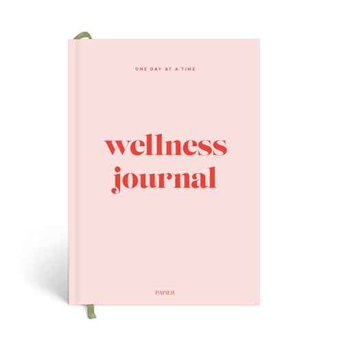 Papier Daily Wellness Journal Diary - Baby Pink, 8.46" L x 6.02" W | Hardback Cover Wellbeing, Gratitude & Mindset Diary for Personal Growth, Mindfulness & Reflection | Track Goals, Sleep & Lifestyle
