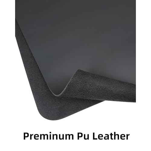 Leather Desk Pad Protector,Mouse Pad,Office Desk Mat, Non-Slip PU Leather Desk Blotter,Large Desk mat,Waterproof Keyboard mat for Office/Home/Decor (Black,48" x 24")