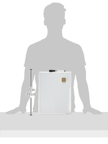 U Brands Classic White Magnetic Small Whiteboard 11x14 with Modern Frame - Includes Marker & Magnet