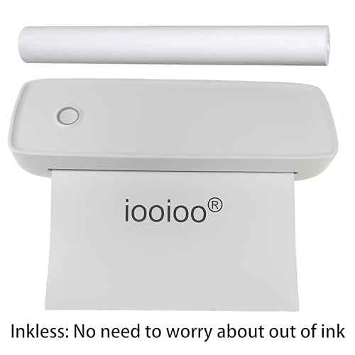 IOOIOO A80 Portable Thermal Printer 8.5x11 Letter Size, Tattoo Stencil Machine, no Ink Inkless, Bluetooth,for iPhone Android Mobile Phone Laptop PC,Home Office Travel-White