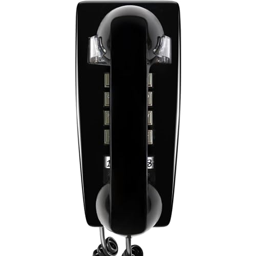 Sangyn Retro Wall Phones for Landline with Loud Mechanical Ringer Vintage Wall Mount Phone with Volume Adjustable Old Fashioned Corded Landline Telephone for Kitchen School Office, Black