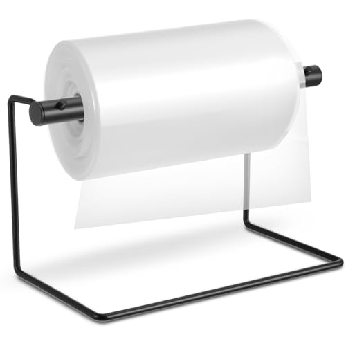 Heavy Duty Metal Poly Tubing Dispensers, 12" Width Black, with Mounting Hardware for Accommodate Rolls of Poly Tubing or Roll-top Poly Bags