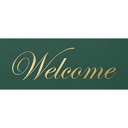 The Gallery Collection, 25 Count, Green, Welcome Pocket Folders, Gold Foil Stamped, for HR Professionals (9 x 12)