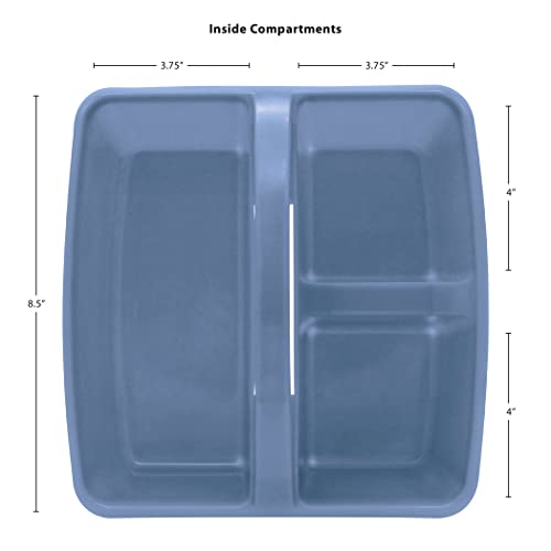 Teacher Created Resources Slate Blue Portable Plastic Storage Caddy 6-Pack for Classrooms, Kids Room, and Office Organization, 3 Compartments