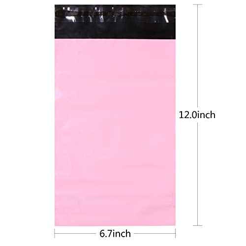 6.7 x 9.45 inch Poly Mailer Envelopes Shipping Bags with Self Adhesive, Waterproof and Tear-Proof Postal Bags, Pink (50 pcs)