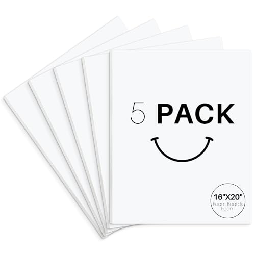 16x20 White Foam Boards 1/8 Inch Thickness - Pack of 5 | Art & Craft Display