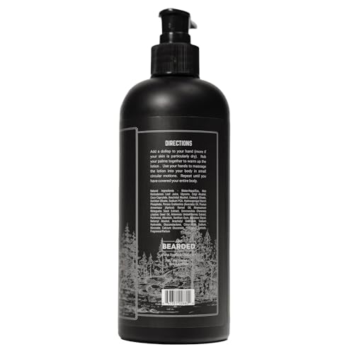 Live Bearded Premium Men's Body Lotion - All-Natural Hydrating Formula - Aloe Vera, Coconut Oil, Avocado Oil - Moisturizing Body Lotion for Men, Mens Lotion for Dry Skin - 1880 Scent