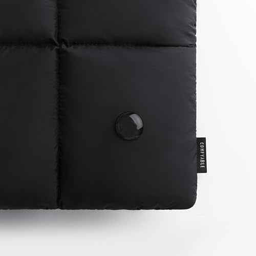 Comfyable Puffy Laptop Sleeve 13 Inch 14 Inch, Quilted Puffer Laptop Carrying Case, Pillow Case Compatible with MacBook Air M4 2025 M3 M2 M1, MacBook Pro M5 M4 Pro/Max, Black