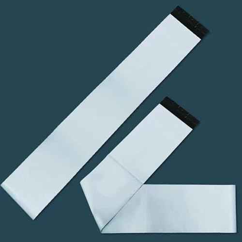 100 Pack 8x30 Inches Long Poly Mailers, Long Padded Shipping Bags White Envelopes Packaging for Unique Narrow Items Mailing