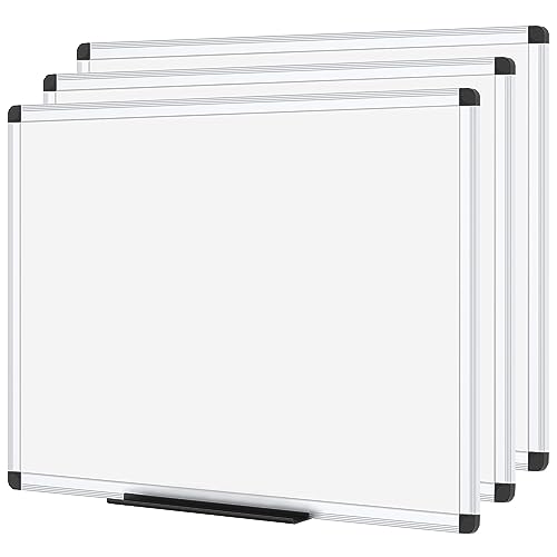VIZ-PRO Dry Erase Board/Whiteboard, Non-Magnetic, Pack of 3, 24 X 18 Inches, Wall Mounted Board for School Office and Home