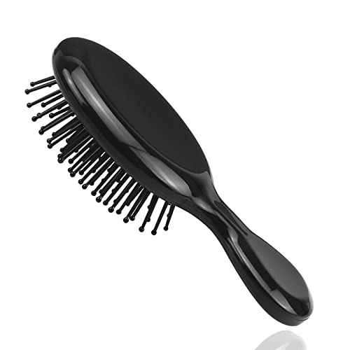 50 Pack Mini Hair Brushes Bulk, Travel Hair Brush Individually Wrapped, Soft Bristles Adds Shine, Scalp Massage and Detangling, Safe for All Hair Types Extensions, Wigs(Bright Black)