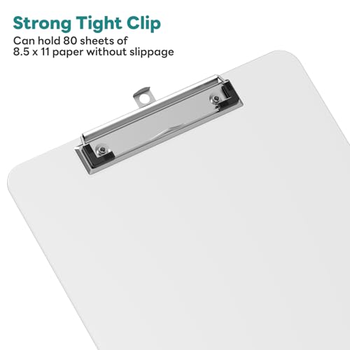 Juvealoe A4 Plastic Clipboard 8.5 x 11 Clear Clip Board 2 Pack - Clear / 2