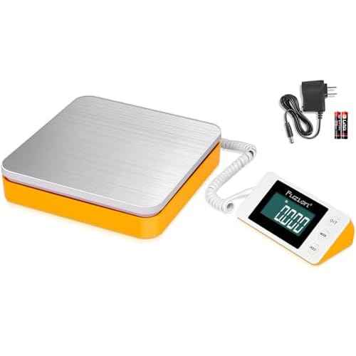 Fuzion Shipping Scale - Digital Postal Scale 110LB x 0.1oz, Large LCD Display, 5 Units, Scale for Packages, Postage - Dual Power Supply (Batteries & Adapter)