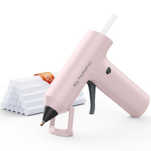 Tilswall Cordless Hot Glue Gun with 2Ah Built-in Battery and Fast Preheat