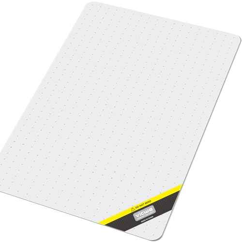 Vicwe Office Chair Mat for Carpet, 32''x 48'' Computer Desk Chair Mat for Carpeted Floors, Easy Rolling Hard Mat for Office Chair on Carpets, Anti-Slip Carpet Protector Mat Clear,Ship Flat