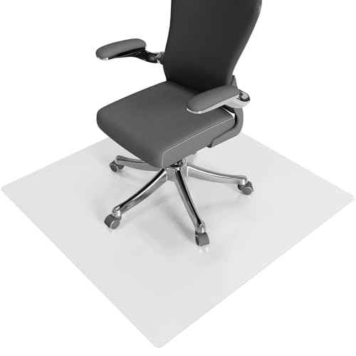 Chair Mat for Hard Floors, tixpol 36" x 36" Office Chair Mat for Hardwood Floor, 0.08" Thicker Non-Slip Hard Floor Protector Desk Mat for Home, Vinyl Floor Mat for Kids & Pets - Not for Carpet (Clear)