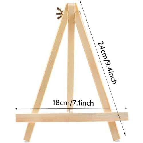 12 Pack 9 Inch Wood Easels, Easel Stand for Painting Canvases, Tripod, Kids Student Tabletop Easels for Painting, Art Craft Painting Easel Stand for Artist Adults Students