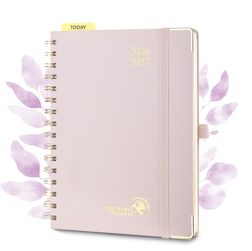 Light Pink 2026-2027 Weekly Planner 6.25x8.5 Inch Academic Calendar with Tabs