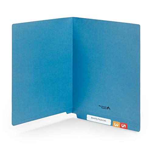 Blue Summit Supplies 100 Blue End Tab File Folders, End Tab Folders, Reinforced Straight Cut Tab Files for Use in Office, Classroom, Business, Letter Size, Blue, 100 Pack