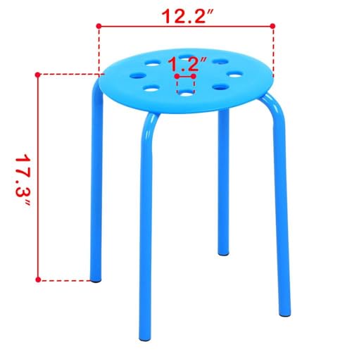 Yaheetech Multicolor Stackable Classroom Stools Set of 5, 17.3" Height