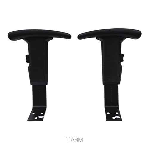 Alera ALE Height Adjustable T-Arms, Interval & Essentia Series Chairs/Stools, Black