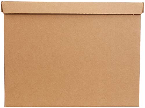 Amazon Basics Medium Moving and Storage Boxes with Handles & Lift-Off Lids, 10-Pack, Brown