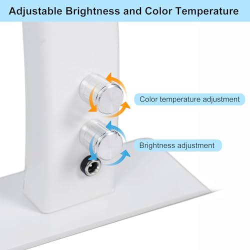 Half Moon Nail Light for Desk with Knob,29 Inches 50W, 180-Degree Illumination, 3 Color Temperature Adjustable & Dimmable for Beauty Salon Eyelash Desk Lamp, Manicure Nail Art Fill Light (White)