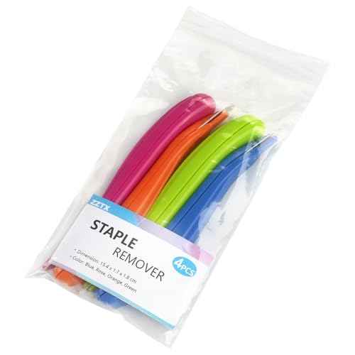 ZZTX 4 PCS Professional Magnetic Staple Remover Puller Staples Remover Staple Removal Tool for School Office Home 4 Colors
