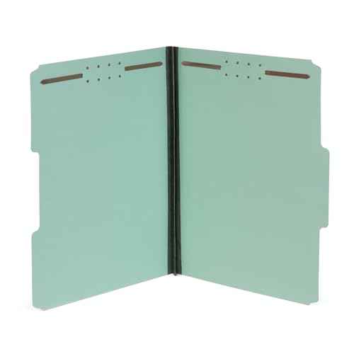 Blue Summit Supplies Pressboard File Folder, 1 Inch Expansion, Top-Tab, Letter Size, Gray/Green 25 Pack