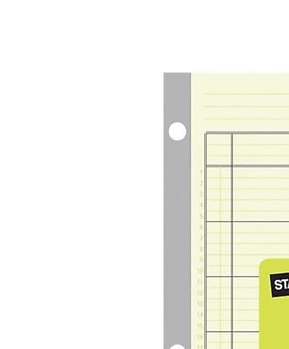Staples 6-Column Ledger Pad, Green Paper, 50 Sheets, 2-Pack