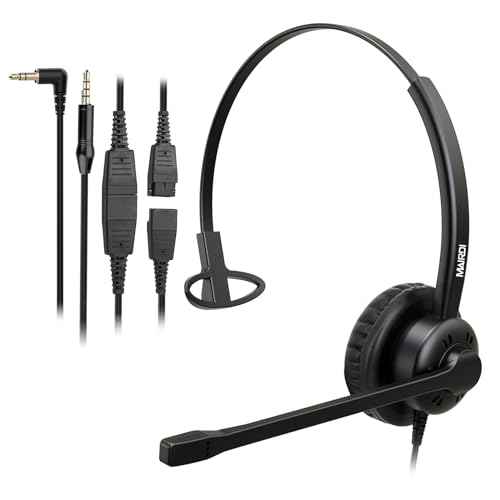MAIRDI Phone Headset with 2.5mm & 3.5mm Connector for Deskphone Cell Phone PC Laptop, Mono Call Center Office Headset with Noise Cancelling Microphone