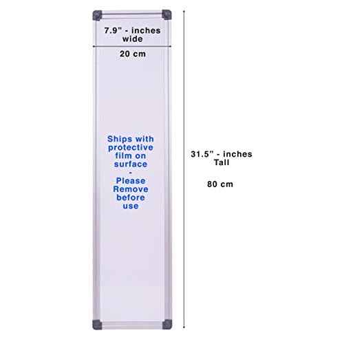 The Original Maven Slim Skinny Whiteboard Dry Erase to-do List Narrow Mini Small Office Wall Portable Magnetic Tall Dry Erase White Board Frame 7.9 ¡° x 31.5¡± | 20 cm x 80 cm
