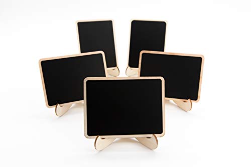 20 Pack Mini Wooden Chalkboards with Support Easels for Weddings & Events