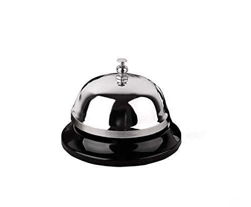 HeeYaa 3.3 Inch Diameter Metal Call Bell for Hotels, Hospitals, Reception, Silver