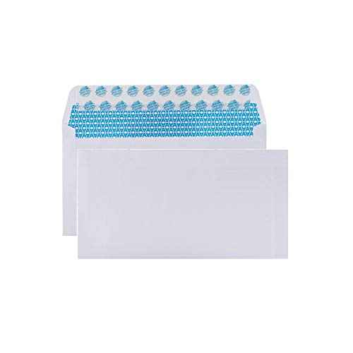 Aimoh 300#6 3/4 Security Tinted Self-Seal Envelopes - No Window, EnveGuard, Size 3-5/8 X 6-1/2 Inches - White - 24 LB - 300 Count (34300)