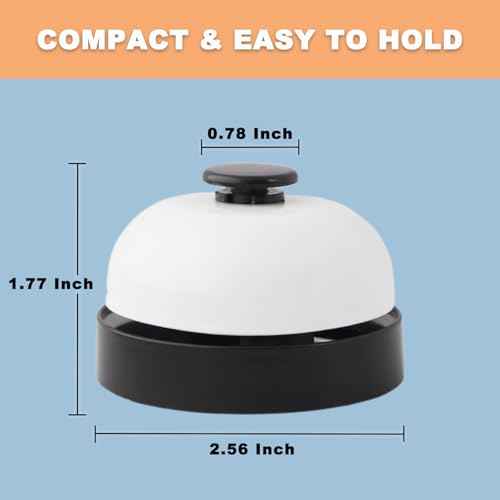 2 PCS Small Call Bell, 2.56 Inch Service Bell, Ring Bell for Service, Dinner Bell, Counter Bell, Desk Bell for Trivia Games, Bells for Dog Training